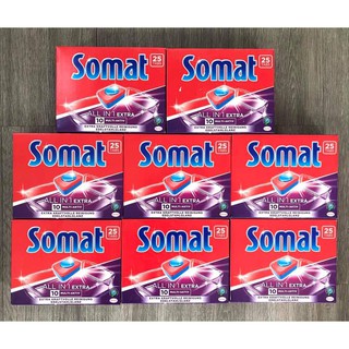  4 hộp Viên rửa bát Somat all in one 25 viên - Đức