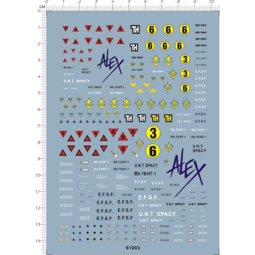 Decal nước MG 1/100 NT01  Alex