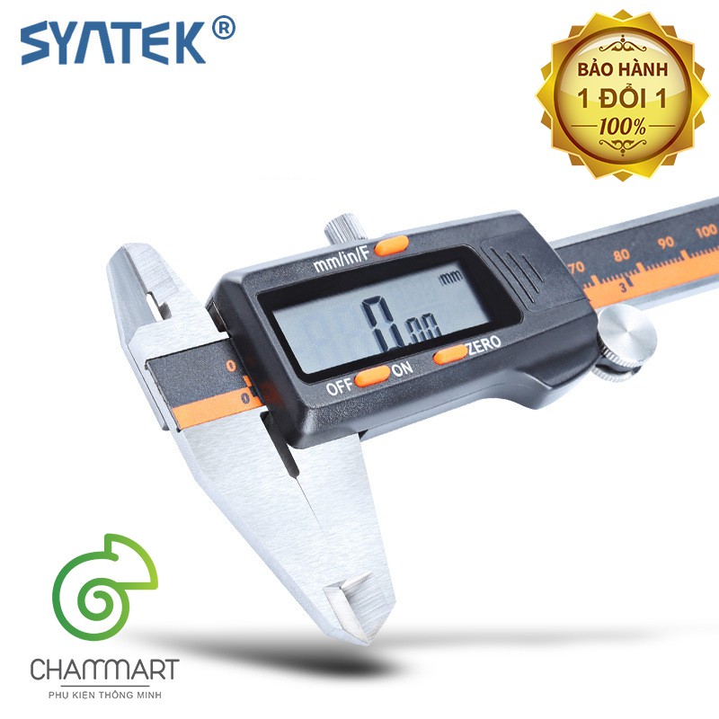 Thước kẹp điện tử hợp kim Syntek vân cam Thước kẹp hợp kim đo kỹ thuật có độ chính xác cao