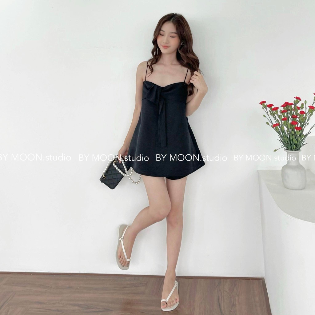 Set áo 2 dây + quần short sang chảnh, set đồ đi biển, đi chơi thiết kế BY MOON - ảnh thật S014