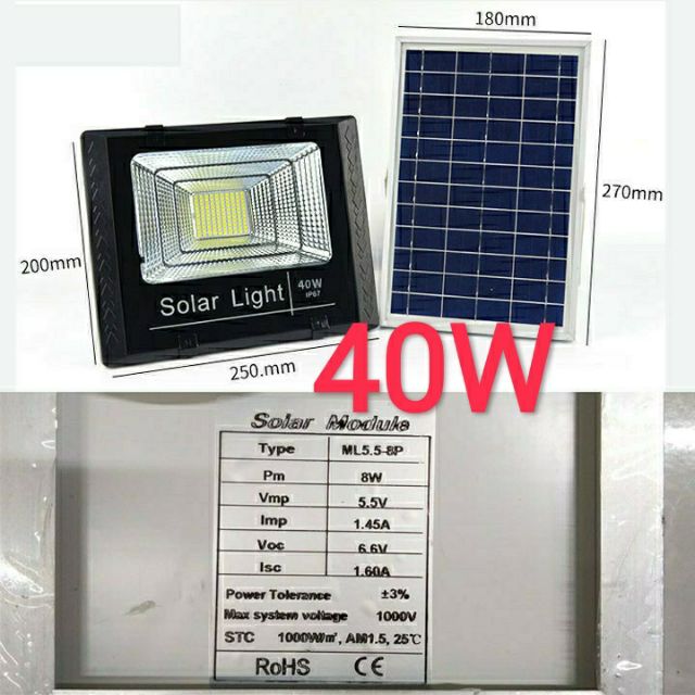 Đèn led pha năng lượng mặt trời có điều khiển 25w, 40w, 60w, 100w