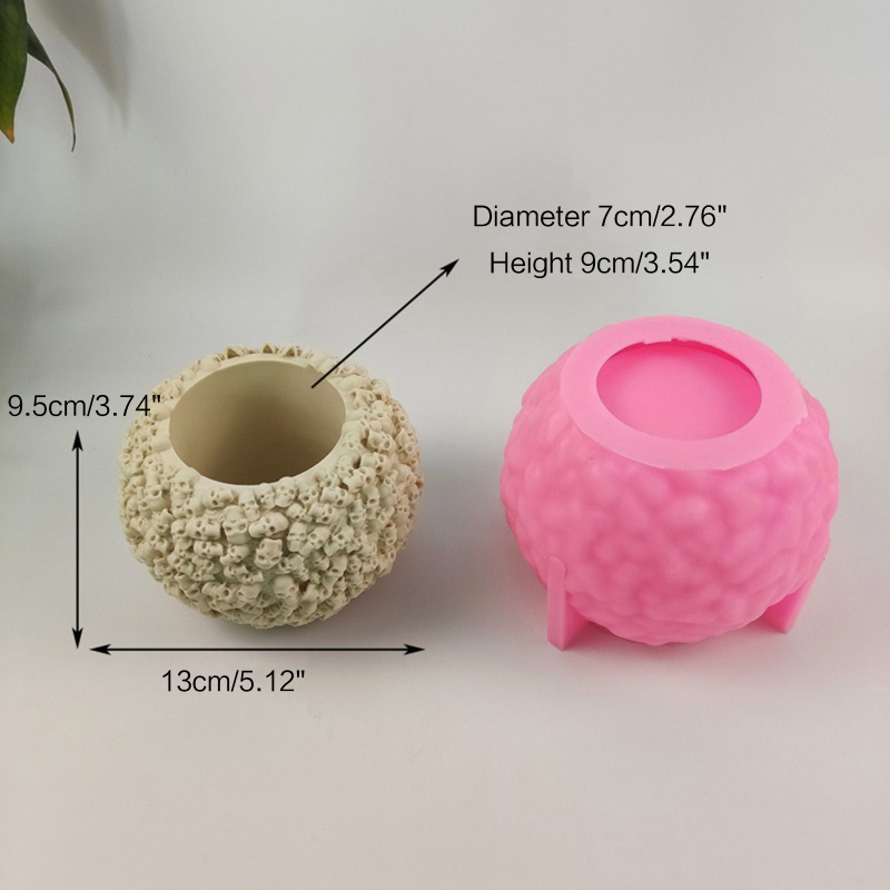 Sa Khuôn Silicon Làm Chậu Hoa Hình Đầu Lâu Trang Trí Halloween