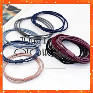 Dây buộc tóc phong cách Hàn Quốc màu trơn đơn giản thanh lịch