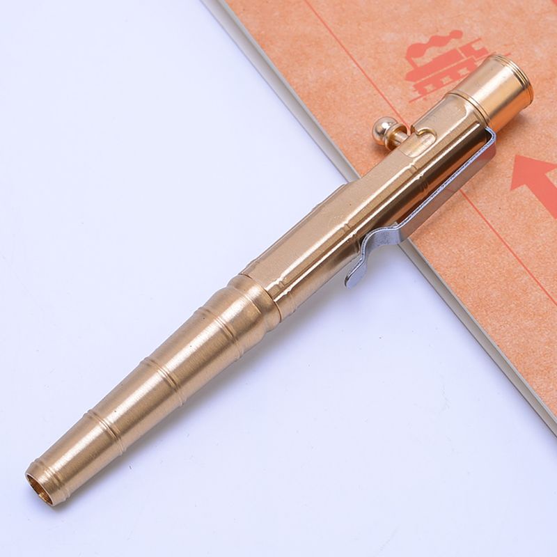 Bút Mực Gel Bằng Đồng Thau Hình Bu Lông Phong Cách Quân Đội Retro