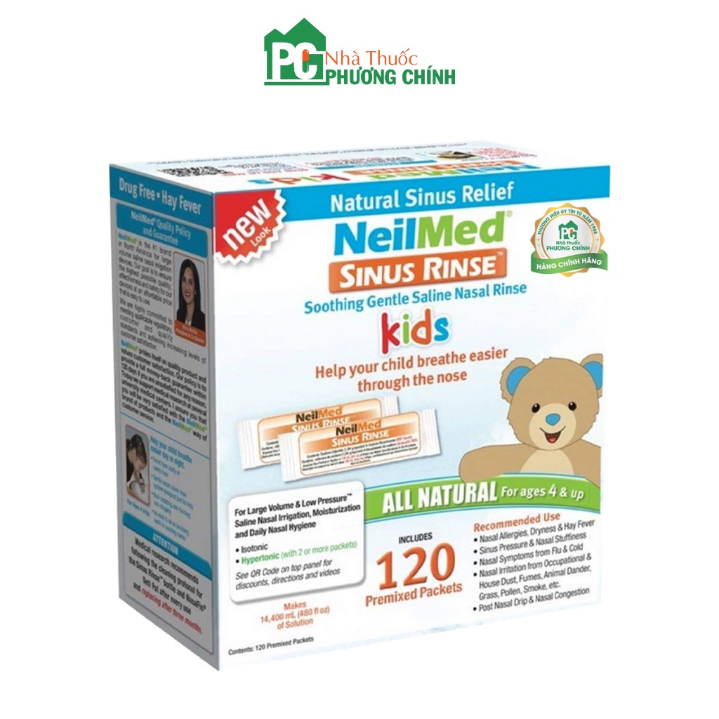 Hỗn Hợp Rửa Mũi Cho Bé Neilmed Sinus Rinse Kids 120 Sachets (Hộp 120 Gói)