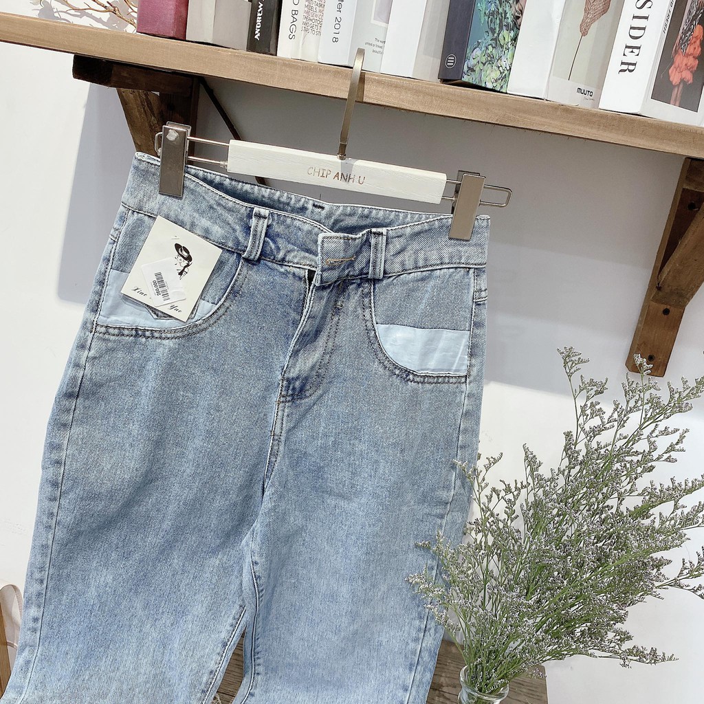 QUẦN BAGGY JEANS TÚI TRẮNG QBG085