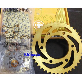 Bộ nhông xích (nhông sên dĩa) Exciter 150 cc (thương hiệu Superfire - Màu vàng)