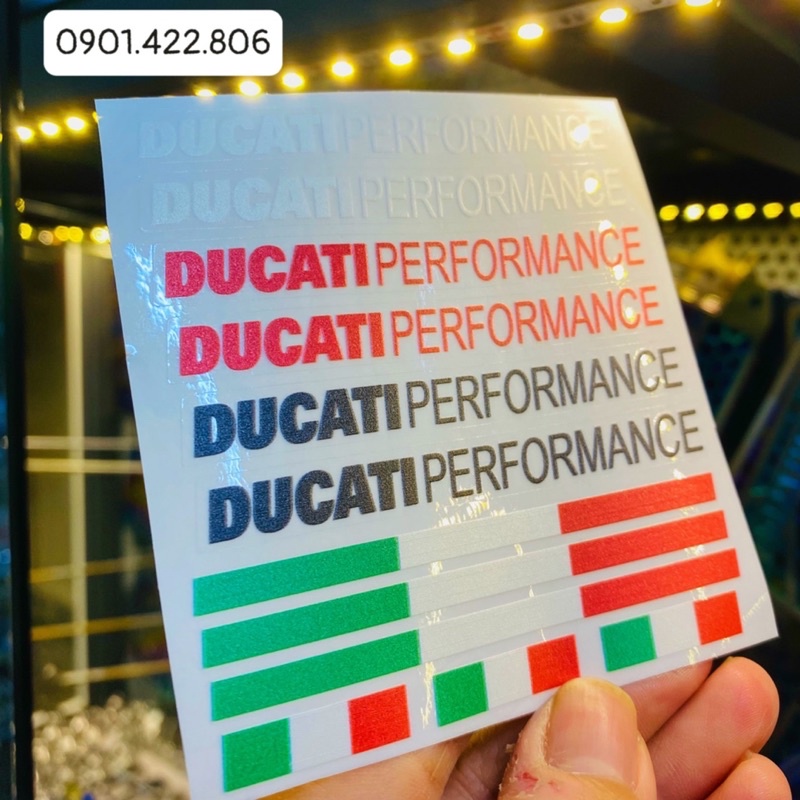 Tem Ducati Uv mực nổi công nghệ Usa
