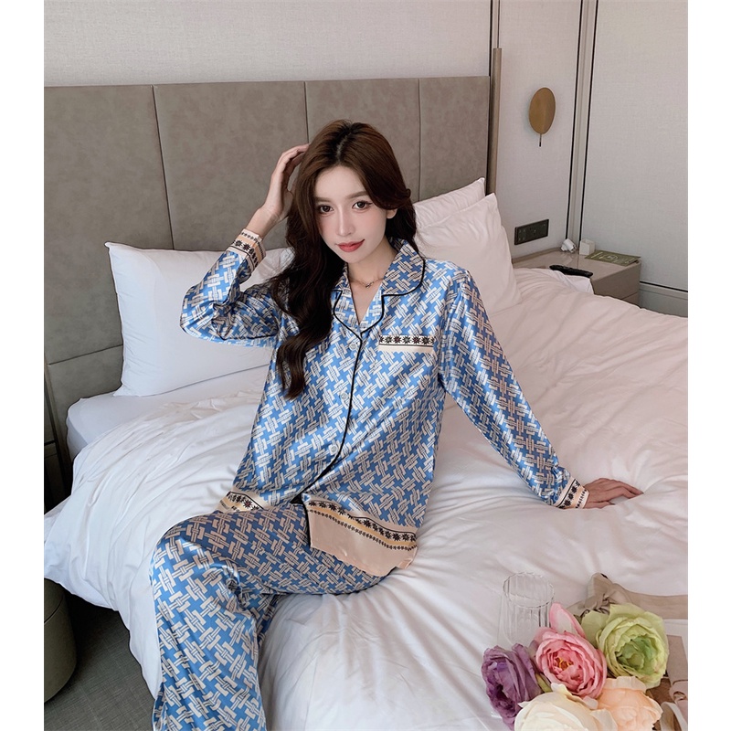 Bộ đồ ngủ tay dài plus size M-5XL cho nữ