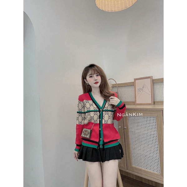 Áo cadigan GG phối màu B110