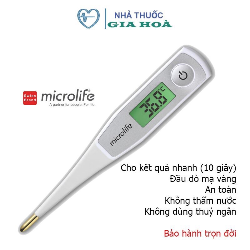 Nhiệt kế điện tử Microlife MT550 dạng bút, đầu dò mạ vàng (CHÍNH HÃNG) (BẢO HÀNH TRỌN ĐỜI) - báo sốt 10 giây