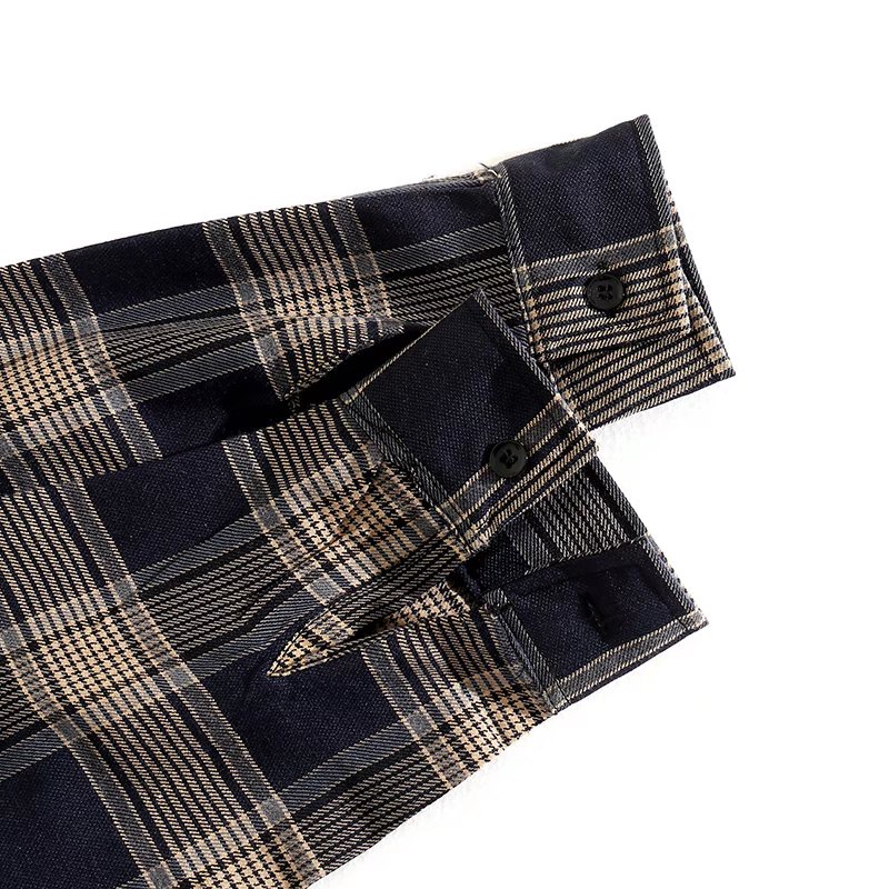 Mới Áo Sơ Mi Tay Dài Dáng Rộng Kẻ Sọc Caro Phong Cách Hàn Quốc Với 2 Màu Lựa Chọn Cho Nam