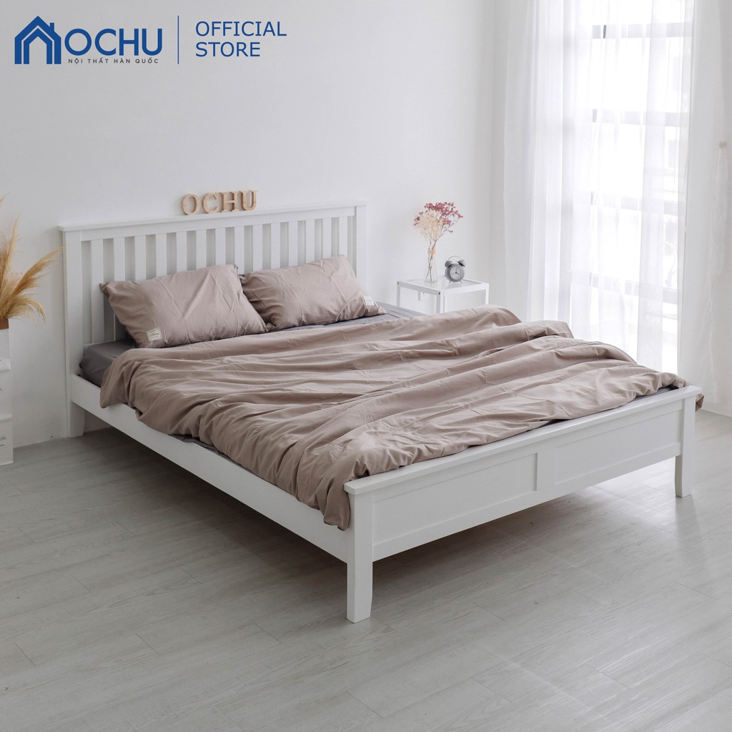 [Mã LIFENOITHAT62 giảm 8% tối đa 100k đơn 300k] Giường Ngủ Gỗ Thông OCHU - Bernie Bed - White