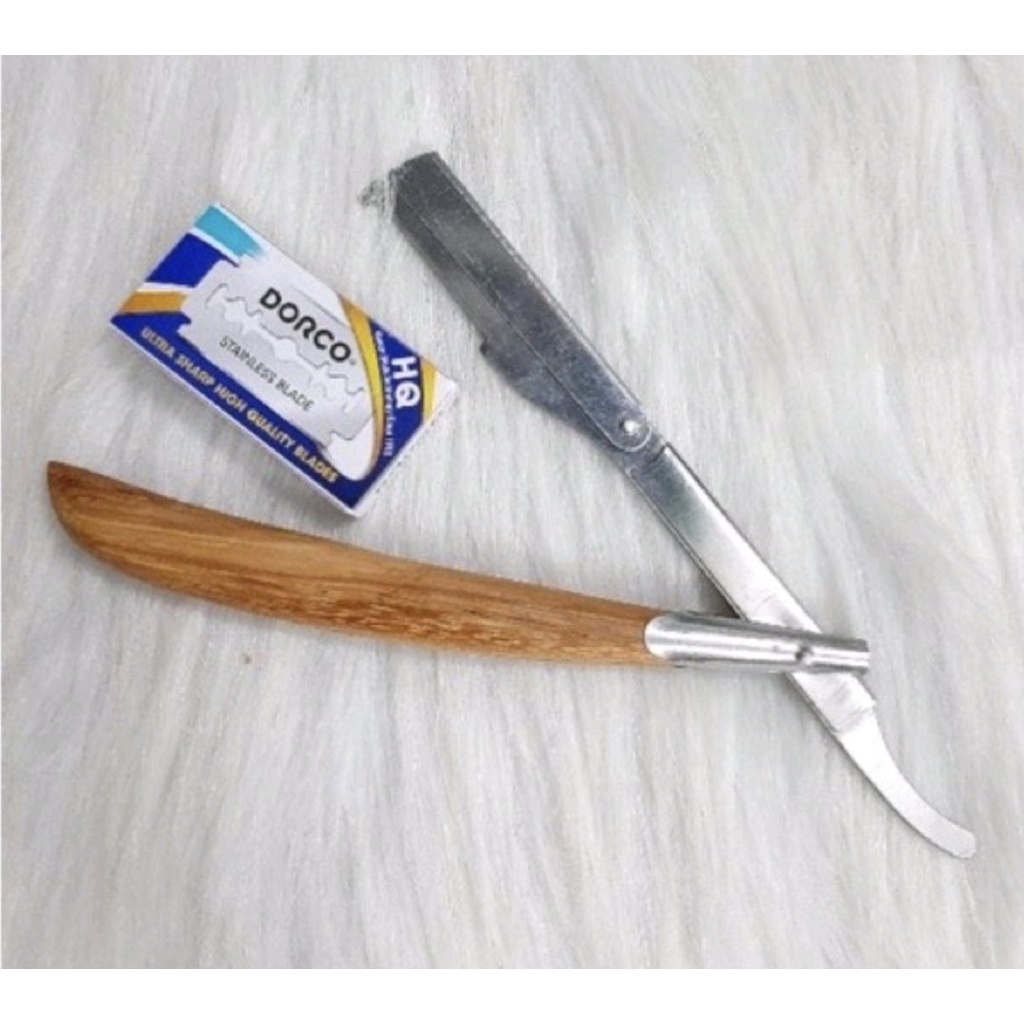 Dao cạo mặt , cạo râu , cạo lông mày cán gỗ và cán inox