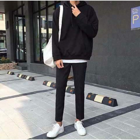 Áo hoodie trơn tay dài nỉ basic unisex