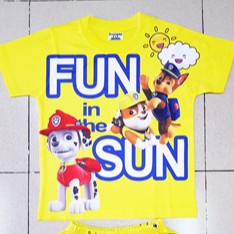 Bộ thun cotton Thái lạnh in hoạt hình Paw patrol biệt đội cứu hộ