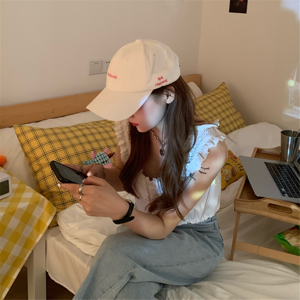 Mũ lưỡi trai thêu chữ phong cách thời trang cho nữ