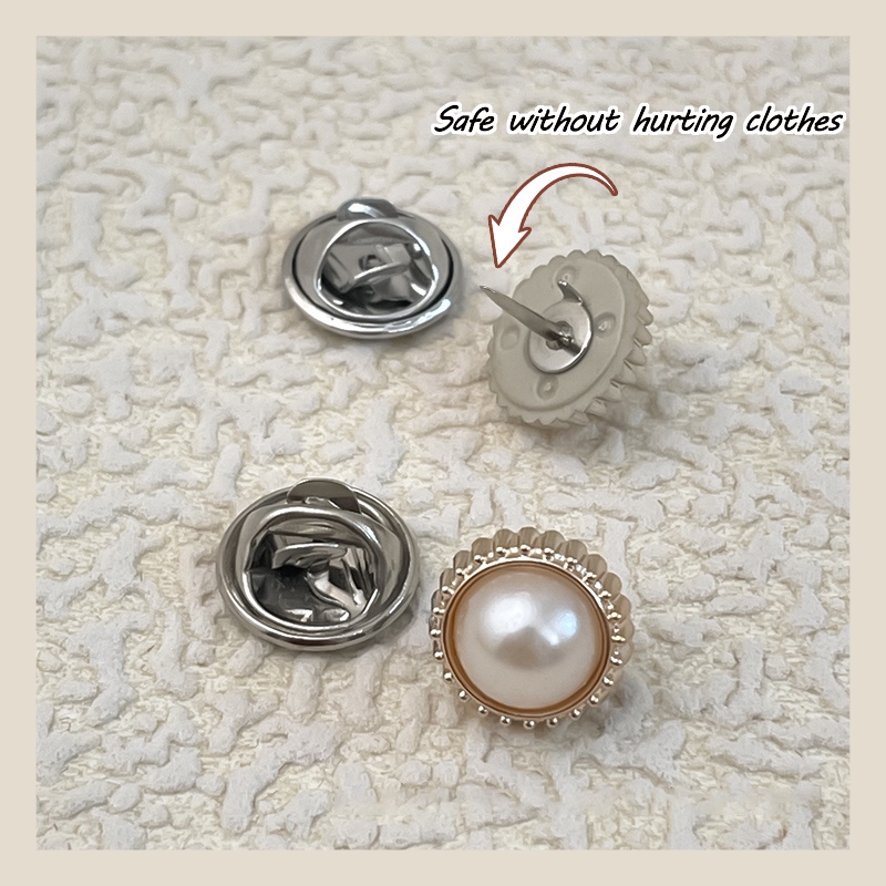 Ghim Cài Áo Đính Đá Và Ngọc Trai Nhân Tạo Thời Trang
