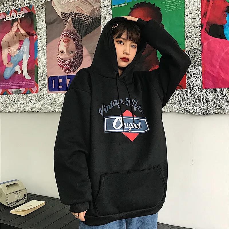 【ZHELIHANGFEI】Áo Thun Tay Dài Form Rộng Họa Tiết In Theo Phong Cách Preppy