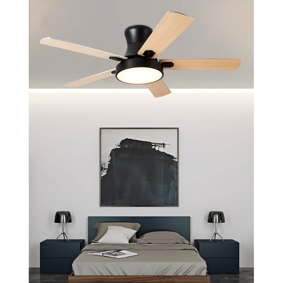 Đèn quạt MONSKY NORDIC 5 cánh cao cấp kiểu dáng sang trọng trang trí nhà cửa, quán cafe