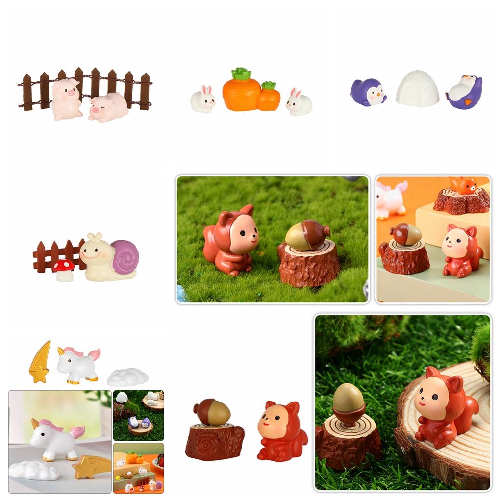 Set 3 Đồ trang trí Chú Sóc Bằng Nhựa Dùng Để Trang Trí Tiểu Cảnh