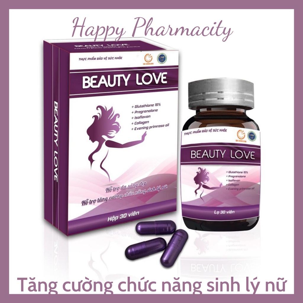Viên uống tăng cường chức năng sinh lý nữ Beauty Love, Hỗ trợ sáng da, Hộp 30 viên - Happy Pharmacity