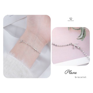 Lắc Tay Bạc Blue Peach Plane LT422