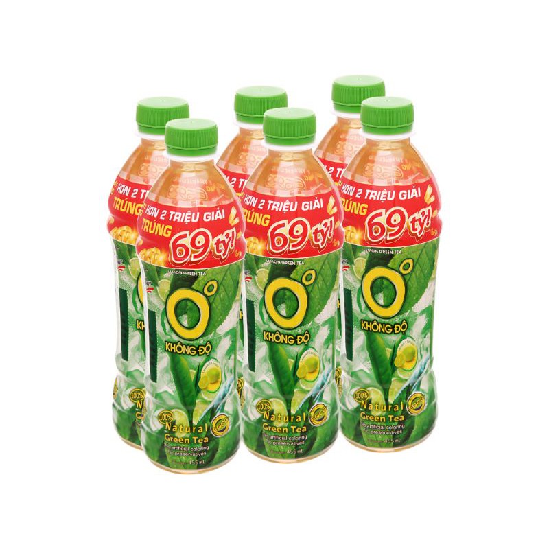 BÁN LẺ- Lốc 6 chai trà thanh Không Độ 455ml