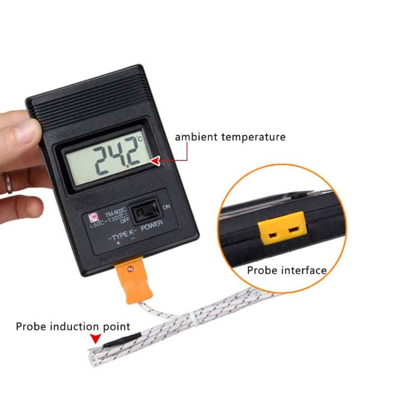 Nhiệt Kế Kỹ Thuật Số Aot.Tm-902C Màn Hình Lcd 1300