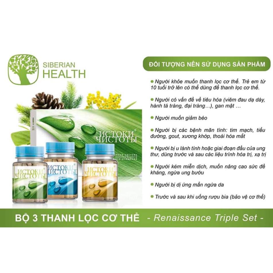 [Siberian Wellness] Bộ 3 trà thải độc Renaissance Triple Set - Siberian Wellness - 180 viên