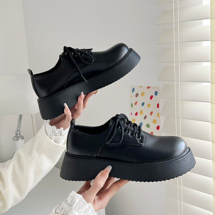 Giày Oxford Nữ Ulzzang Vintage, Kiểu Dáng Lolita Buộc Dây Mũi Tròn Phong Cách Retro, Hàn Quốc - Iclassy_shoes