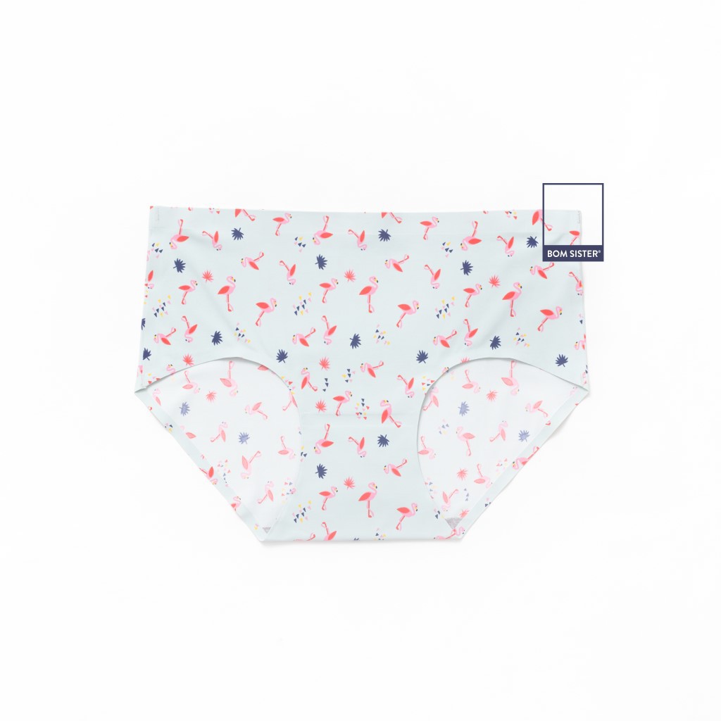 [Mã FAMALLT5 giảm 15% đơn 150k] Quần lót su đúc ép viền hoạ tiết hồng hạc lưng vừa BOM SISTER Q1220 | BigBuy360 - bigbuy360.vn