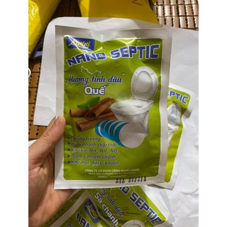 Viên tẩy bồn cầu [HƯƠNG QUẾ] Viên nén vi sinh bồn cầu hương tinh dầu quế thơm Nano Septic Lanini siêu sạch