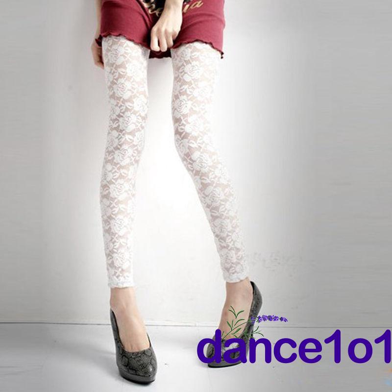 Quần legging nữ bằng ren hình hoa hồng quyến rũ dành cho nữ thời trang