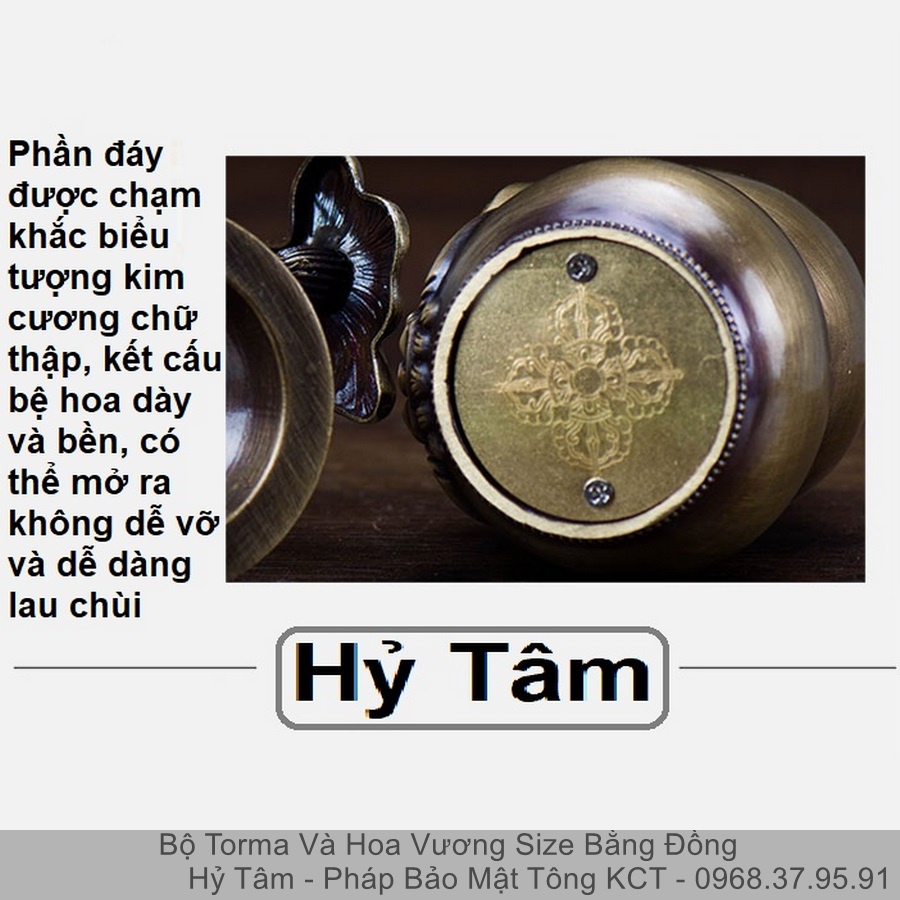 |Size To| Bộ Torma Và Hoa Vương Bằng Đồng