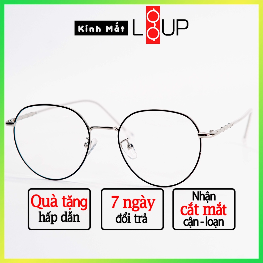 Gọng kính cận nữ tròn, chất liệu kim loại, chắc chắn thời trang Hàn Quốc mã 2998 Liup Eyewear