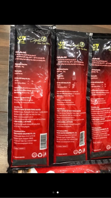 CÀ PHÊ G7 hoà tan đen gói lớn 30g