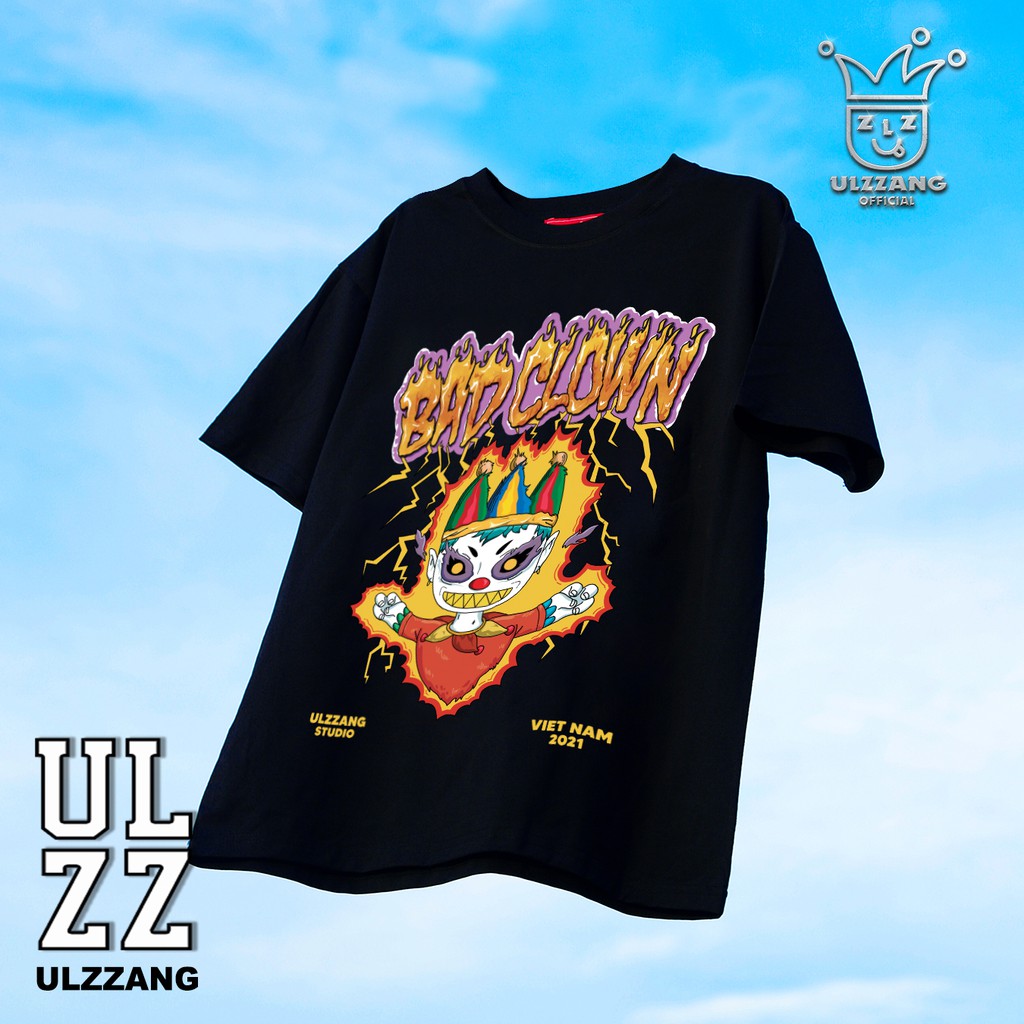 Áo thun unisex local brand ULZZ ulzzang form dáng rộng tay lỡ bad clown - U-34