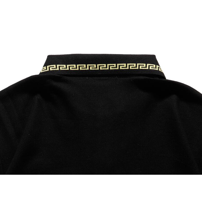 Versace Áo Thun Polo Tay Ngắn Chất Liệu Cotton Thêu Hoạ Tiết Đơn Giản Thời Trang Dành Cho Nam Và Nữ