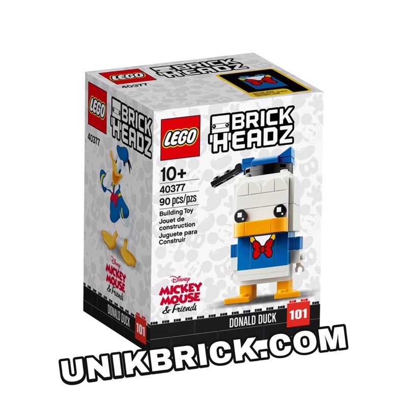 [CÓ HÀNG] Lego UNIK BRICK Brickheadz 40377 Disney Donald Duck Chú vịt Donald chính hãng (như hình).