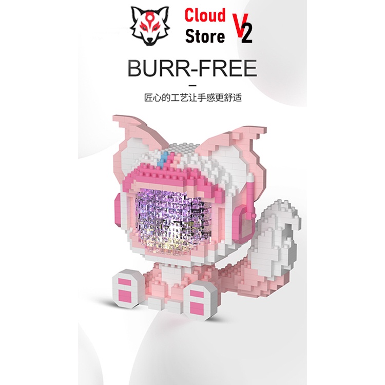 Mô hình lắp ráp động vật Phi hành gia phát sáng đèn led 3D cho bé trai bé gái, đồ chơi mô hình phát triển trí tuệ