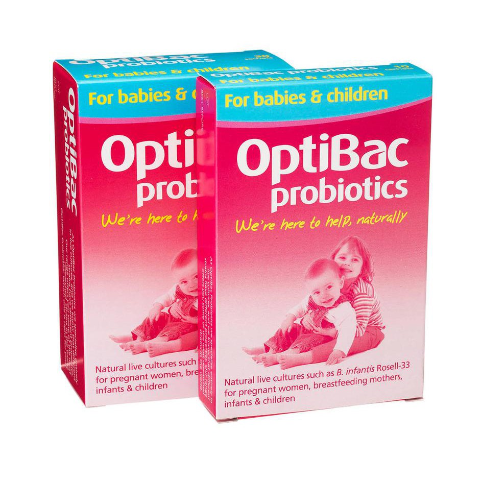 Men Vi Sinh Optibac Hồng Cho Bà Bầu, Trẻ Sơ Sinh hộp 30 gói Chuẩn UK Anh Quốc