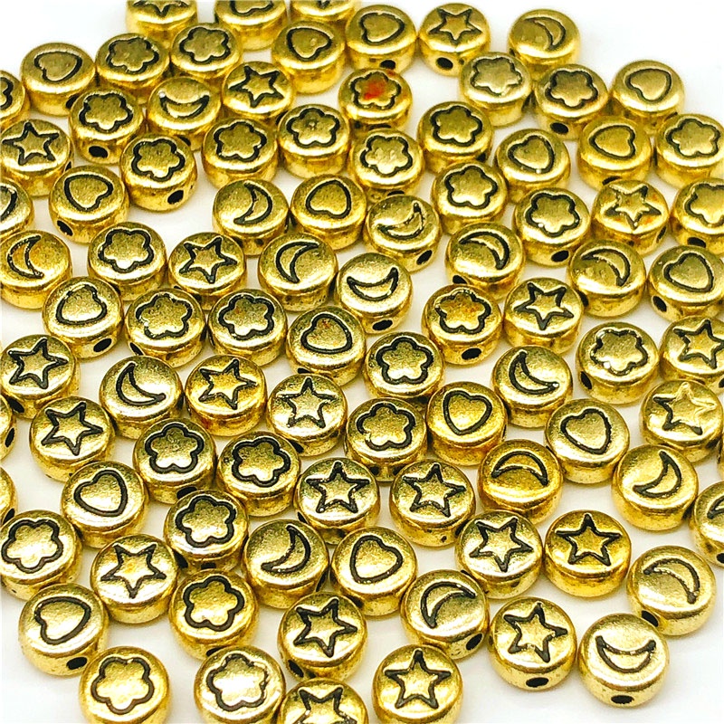 100 hạt nhựa Acrylic 6mm hình chữ cái