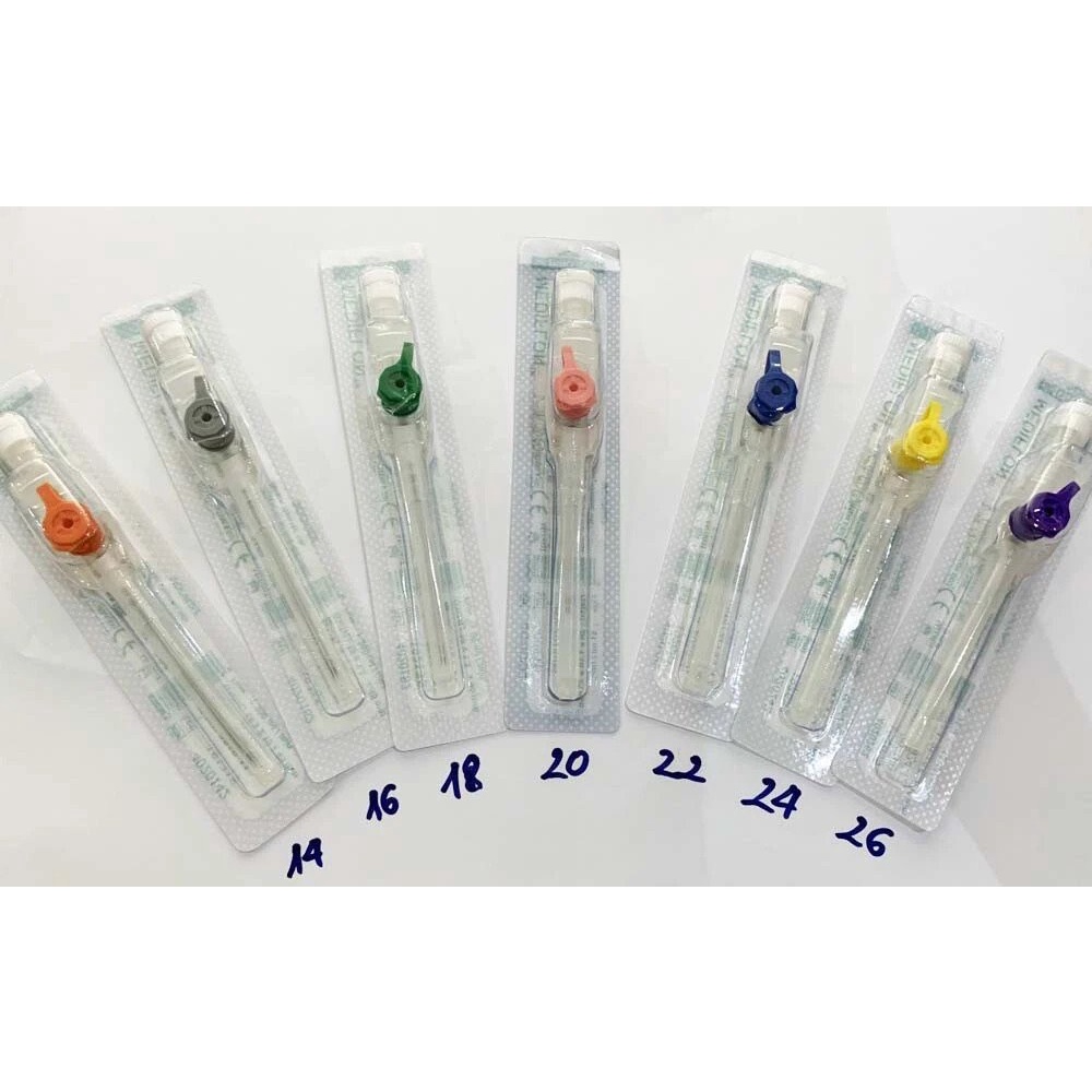 Kim luồn tĩnh mạch kim catheter tiêm truyền dịch Medikit Mediflon Ấn Độ size số 16G 18g 20g 22g 24g