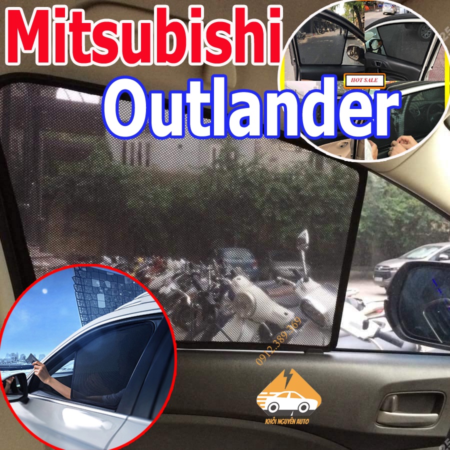 Rèm Che Nắng Outlander 2017-2022, 2018, 2019, 2020, 2021 - Bô 4 Tấm Dính Nam Châm Hàng Loại 1