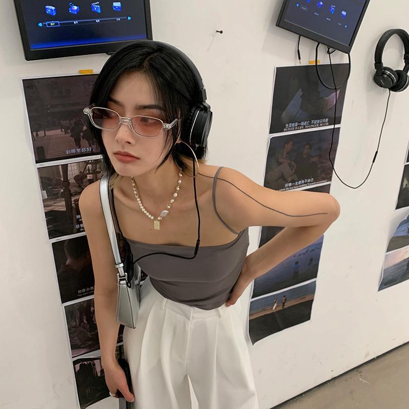 Áo Ống Một Mảnh Màu Trơn Có Đệm Ngực Thời Trang Mùa Hè Dành Cho Nữ