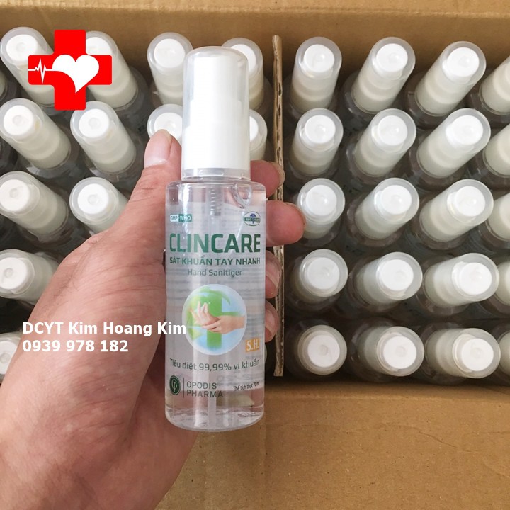 Dung dịch sát khuẩn tay nhanh Clincare 70ml (vòi xịt tiện lợi)