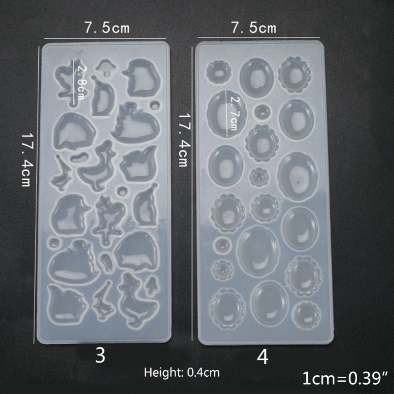 San * Khuôn Silicon Làm Bông Tai Epoxy Resin Pha Lê Nhiều Kiểu Dáng DIY
