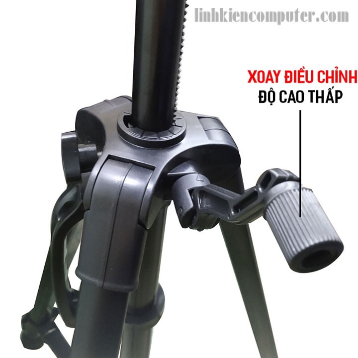 Chân đế Tripod cho điện thoại và máy ảnh 3366 cao cấp - Chân giá đỡ máy ảnh/ điện thoại Tripod 3366 cao 150cm