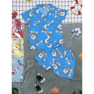 Bộ Lụa Pijama Tay Ngắn Bé Trai (8-14kg) (giao màu ngẫu nhiên)